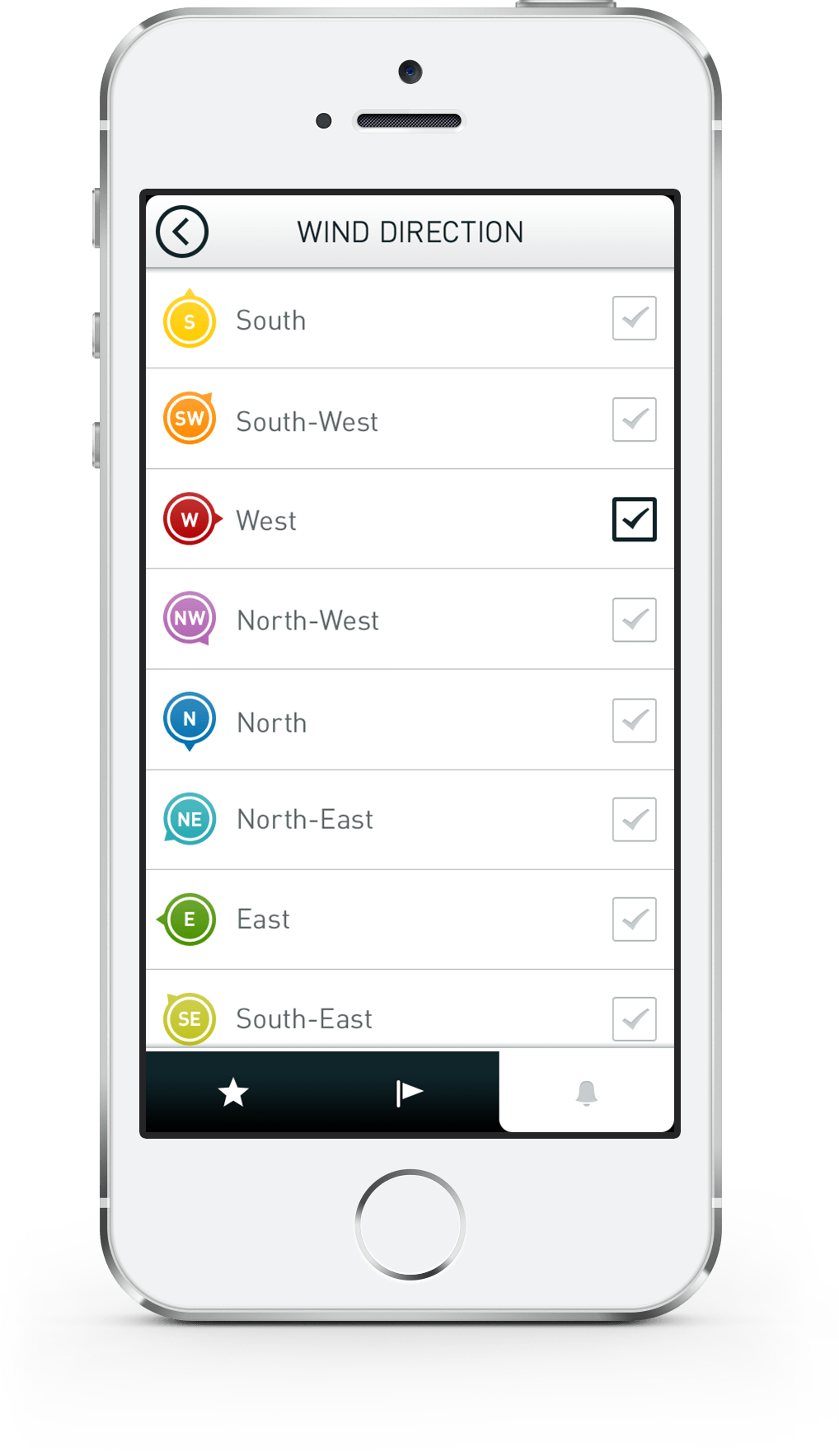 Mobile App Develpoment - Wind direction UI Design